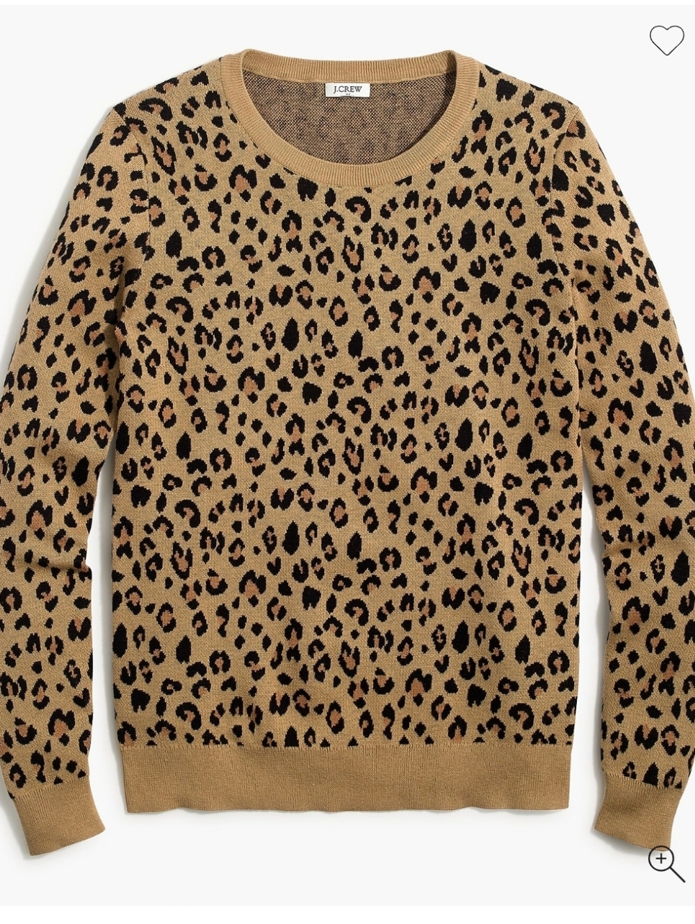 J. Crew Leopard jacquard pullover sweater